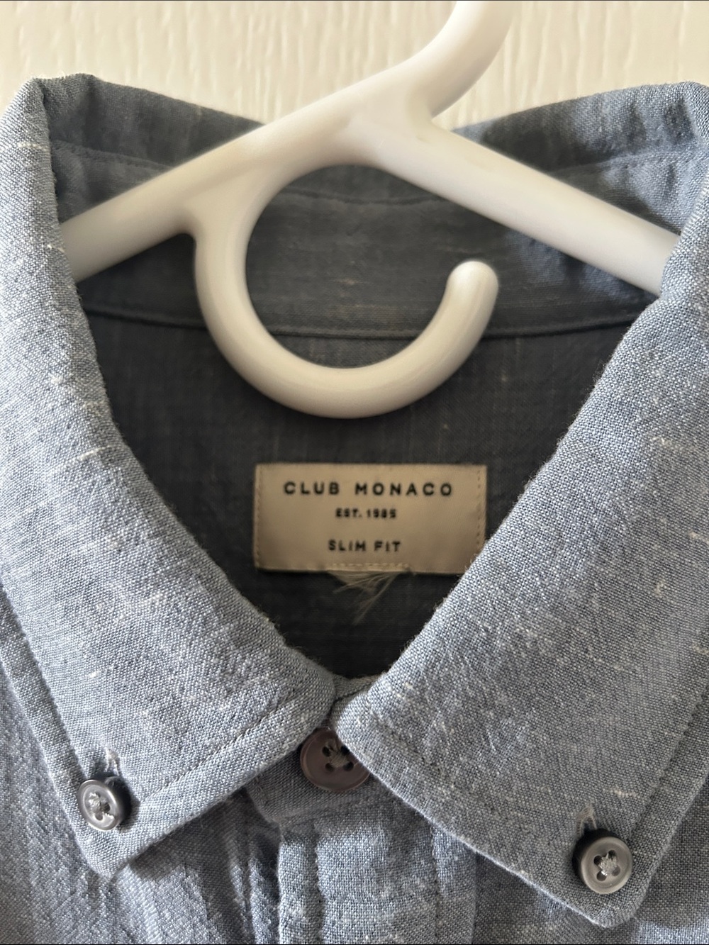 Club Monaco Slate Blue Long Sleeve Button Down Shirt Slim Fit Size Small - Picture 4 of 6